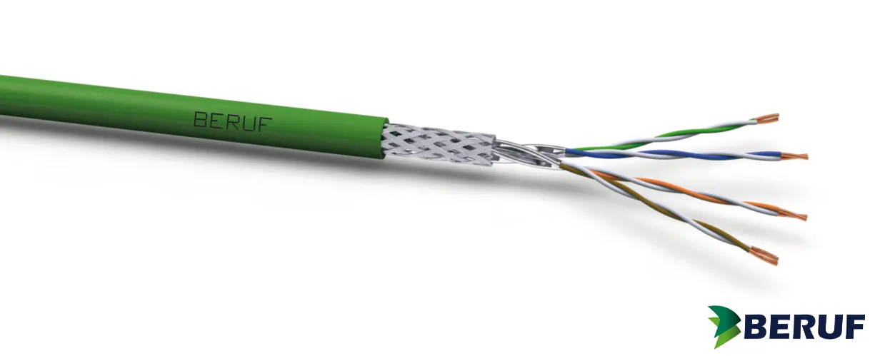 Cabo de rede LAN Ethernet S/FTP blindado em PUR de alta flexibilidade